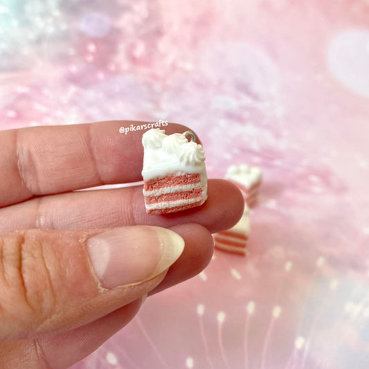 Pastel Strawberry Cake Charm/ Pendant/ Keyring/ Friendship charms/ Gift idea/ Miniature food charm
