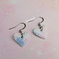 Silver Dangling Hearts Earrings made from Polymer Clay