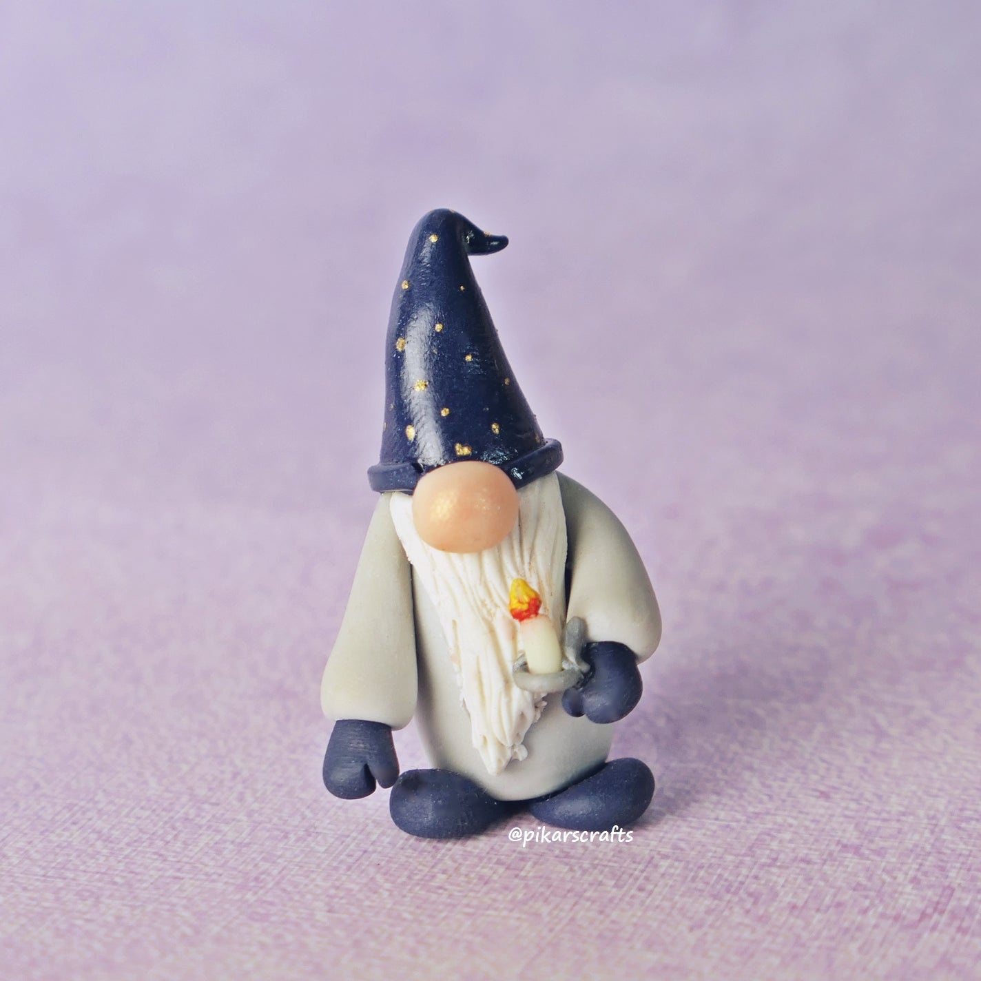 Miniature Winter Gnome (Gonk) 'Lior' with Glow in the dark candle