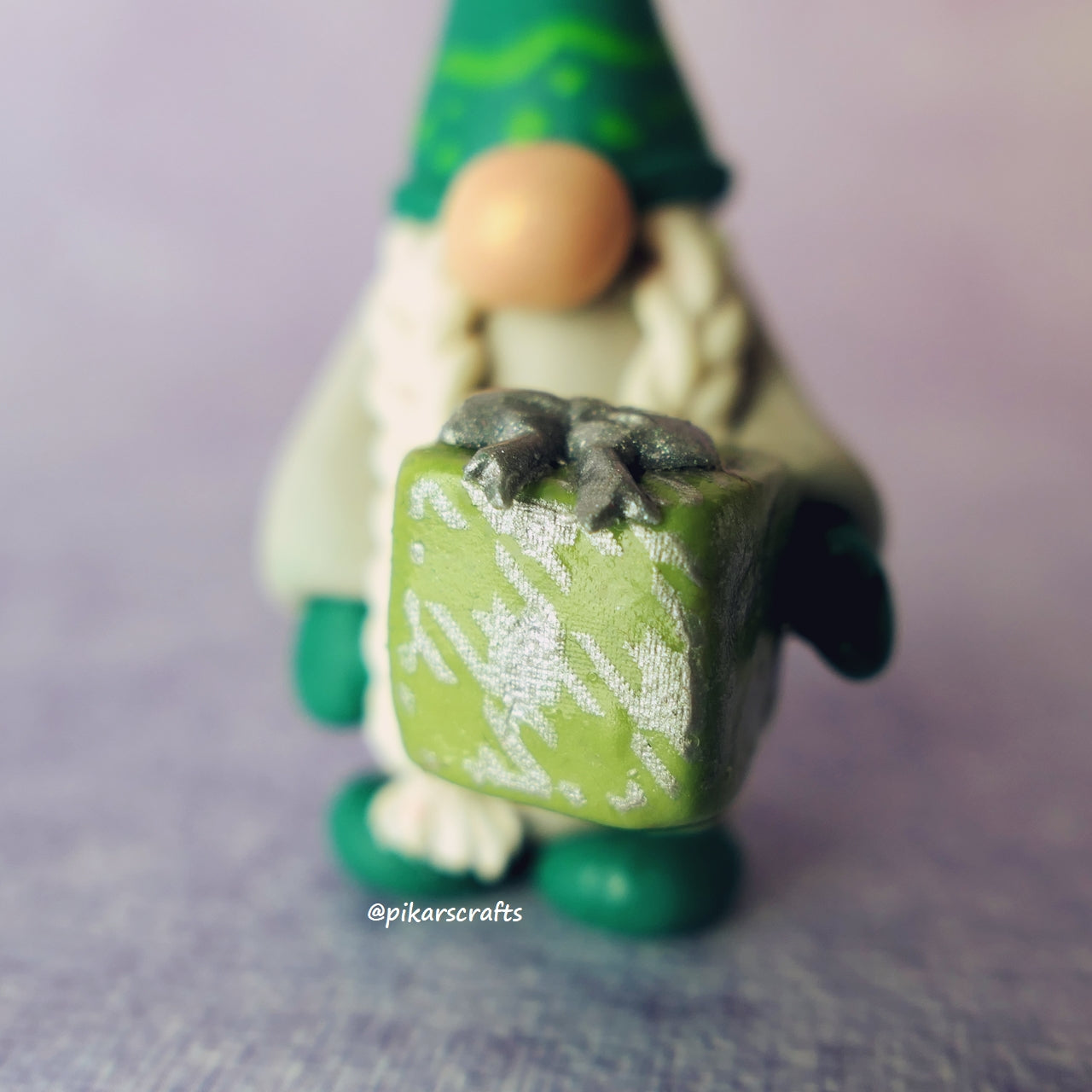 Miniature Christmas Gnome (Gonk) 'Nara' with Gift