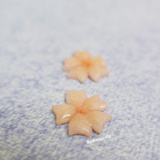 Cherry Blossom Floral Stud Earrings from Polymer Clay. Cute flower earrings