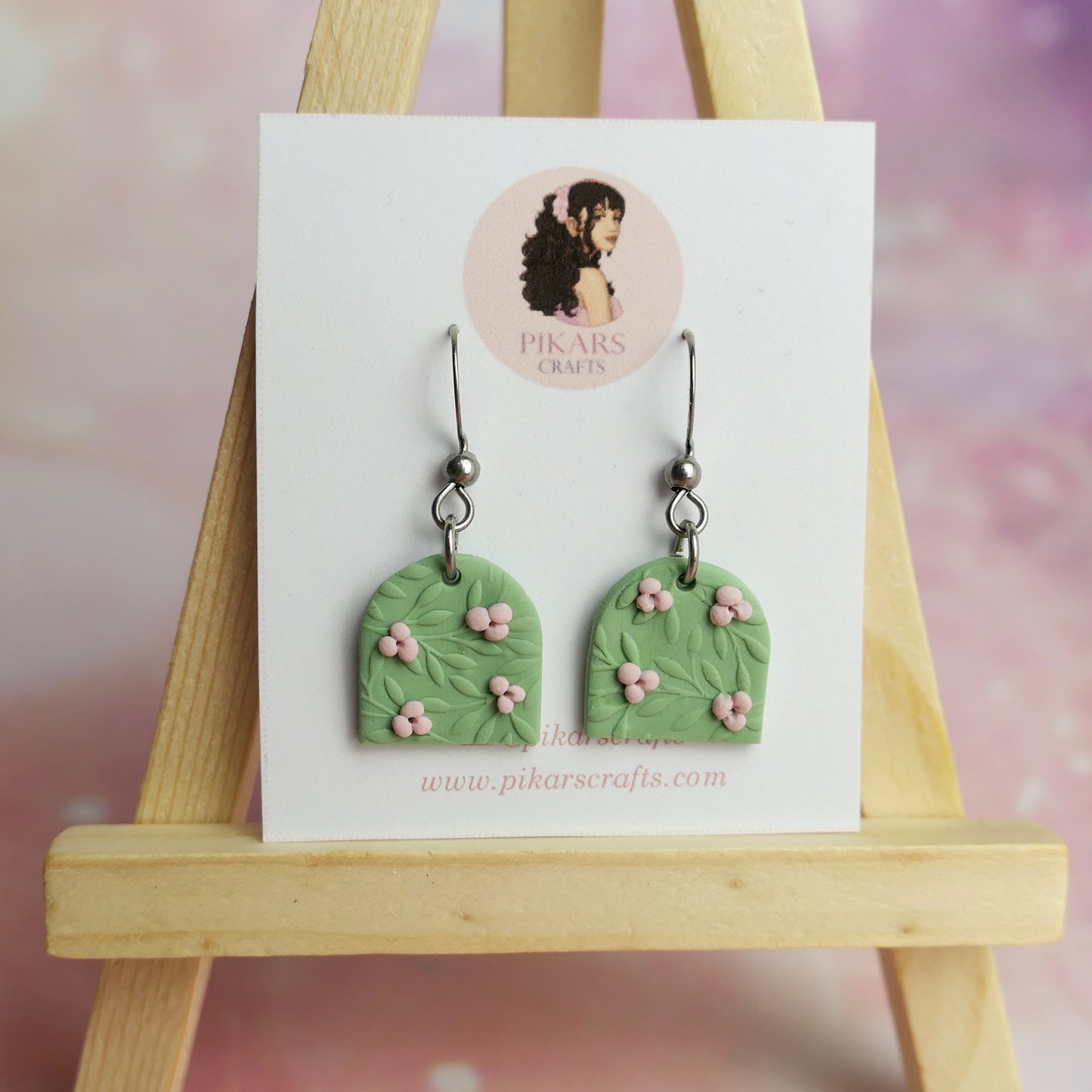 Floral Dangles with Pink Flower Blooms